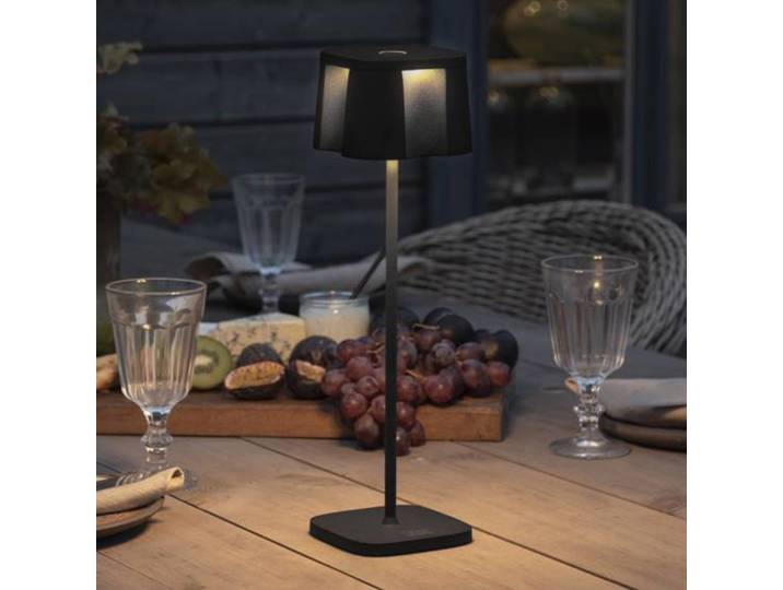 Konstsmide LED-Dekoleuchte Nice USB-Ladeanschluss, schwarz Nice, dimmbar, schwarz, Aluminium, Modern