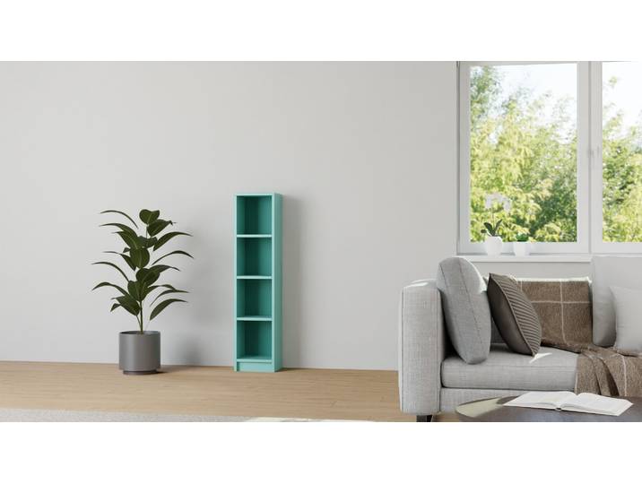 Schmales Regal 30 cm breit MDF Lackiert Licht­grün