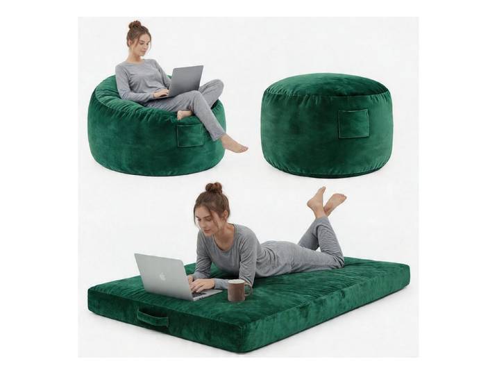 GarveeMore Sitzsack 4 in 1 wandelbarer Sitzsack Sessel Bett Flanell Faulsofa