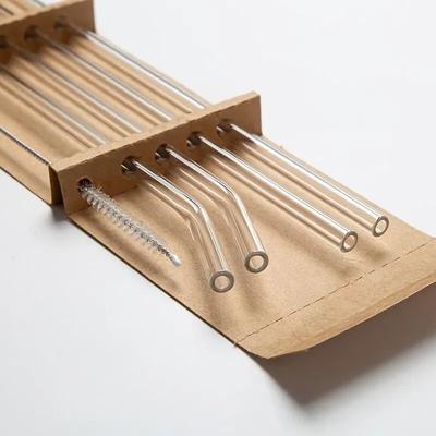 Inspired Living Heat Resistant Glass Straw Set, 5 Piece Reusable Drinking Straws With Cleaning Brush Heat Resistant Glass Straw Set, 5 Piece Reusable Drinking Straws With Cleaning Brush