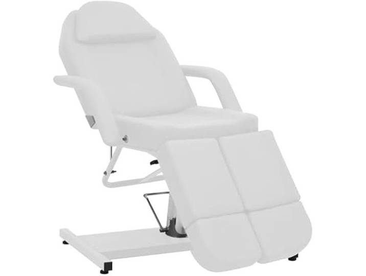 Chaise de Traitement de Beauté - VIDAXL - Inclinable - Similicuir Blanc - 360° Rotative - Réglable en Hauteur