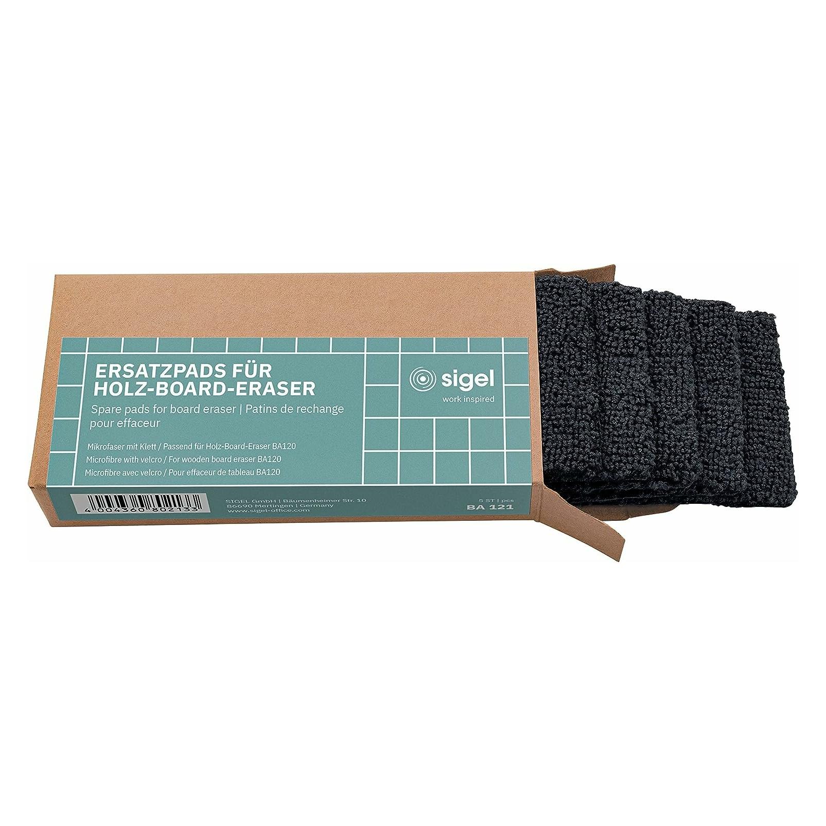 Sigel Ersatzpads für Holz-Board-Eraser BA120 (5 Stk.) (BA121)