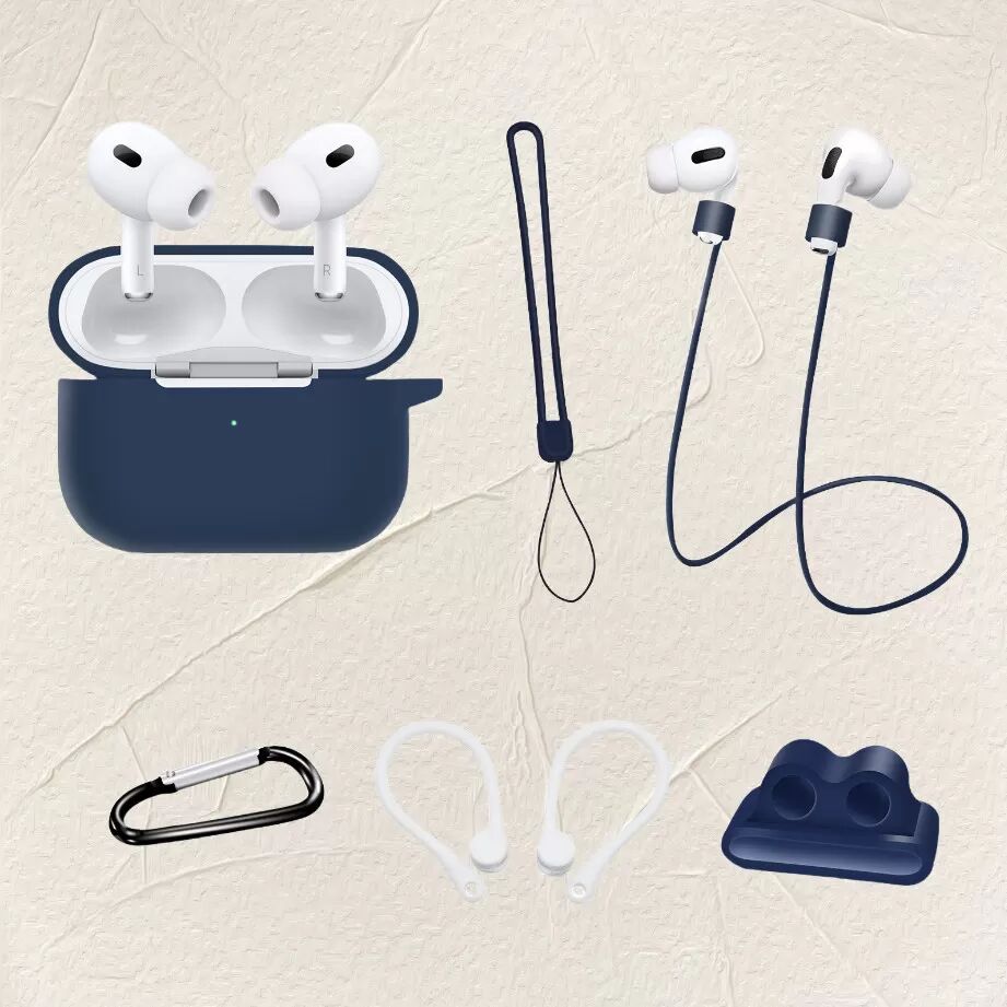 INF Ensemble d'accessoires 6 pièces pour Airpods Pro 2 - Bleu foncé
