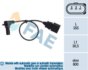 Fae Drehzahlsensor, Automatikgetriebe 79062 Für Standard Automobile Seat