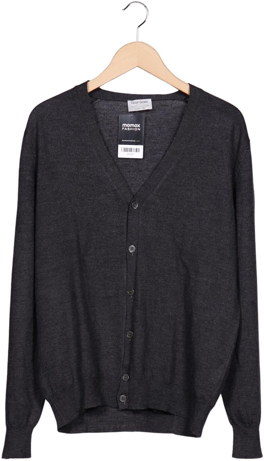 Gran Sasso Herren Strickjacke, Grau, Gr. EU 54, Schurwolle - Second Hand