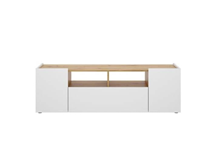DEKIT GRUPO RIMOBEL ISOLA TV-Schrank, niedrig, Melamin, Weiß und Nordic, 44 x 142 x 35 cm