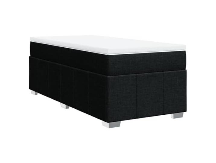 vidaXL Boxspringbett mit Matratze Schwarz 80x200 cm Stoff