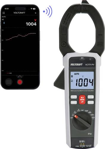 VC771 PV Stromzange Gleich und Wechselstrom CAT III 1500 V, CAT IV 1000 V, LPF, Datenlogger (App), 2000A (DC), 1500A (AC)