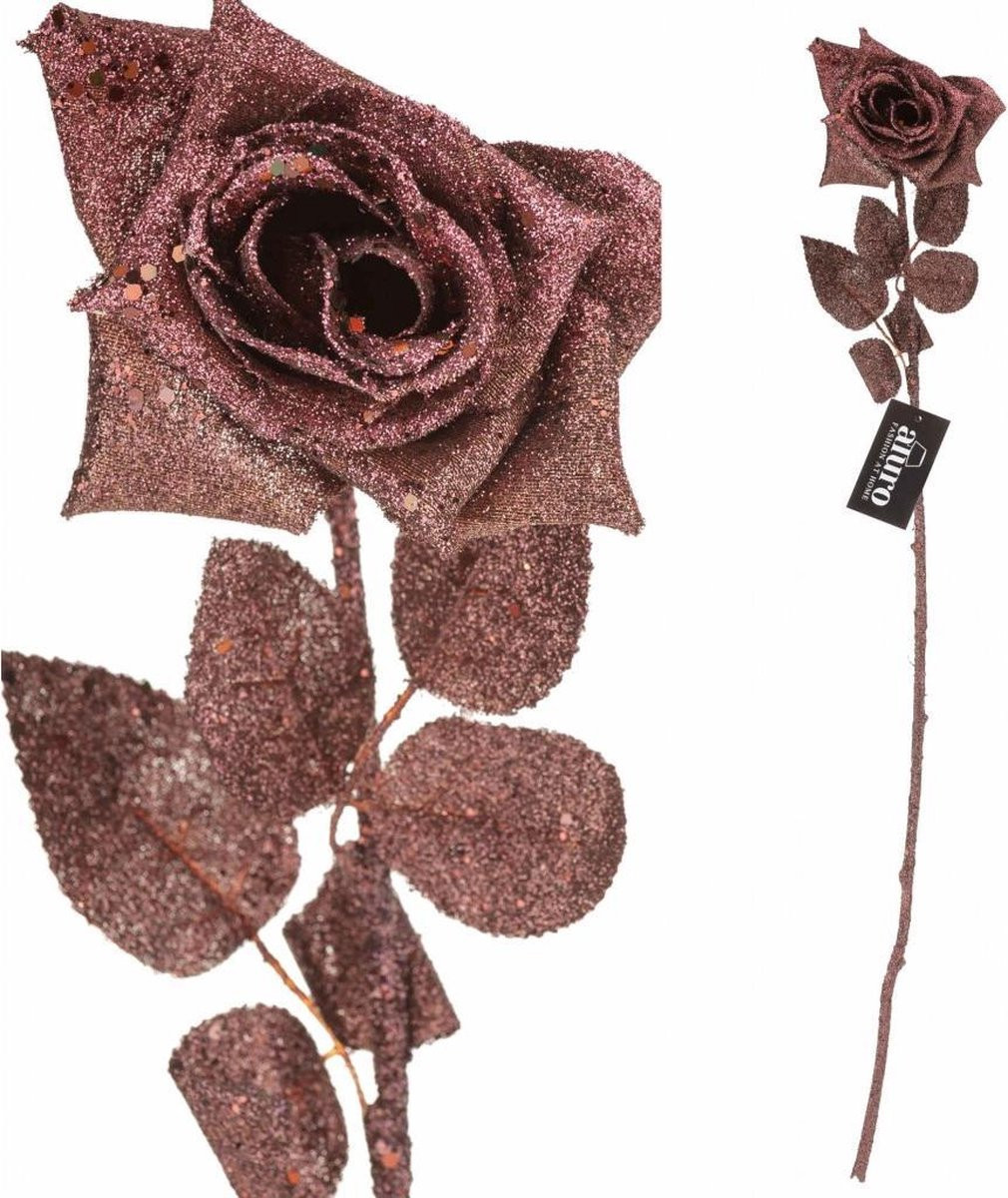 Aluro Decoratief Kunstplant Koper Roos 72 cm