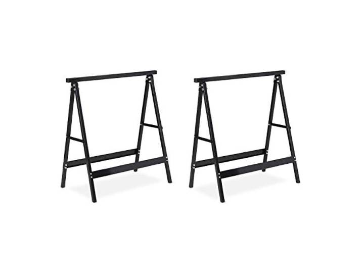 Relaxdays Klappbock, 2er Set, Belastung bis 100 kg, schwarz