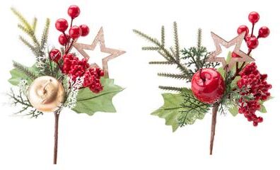 IH Casa Decor Berry and Apple Pick with Star Assorted- Set of 6