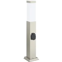 vidaXL Pollerleuchte mit Auslass 50 cm Edelstahl IP44