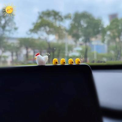 Inspired Finds Cute Mini Chicken Dashboard Ornament Set Cute Mini Chicken Dashboard Ornament Set