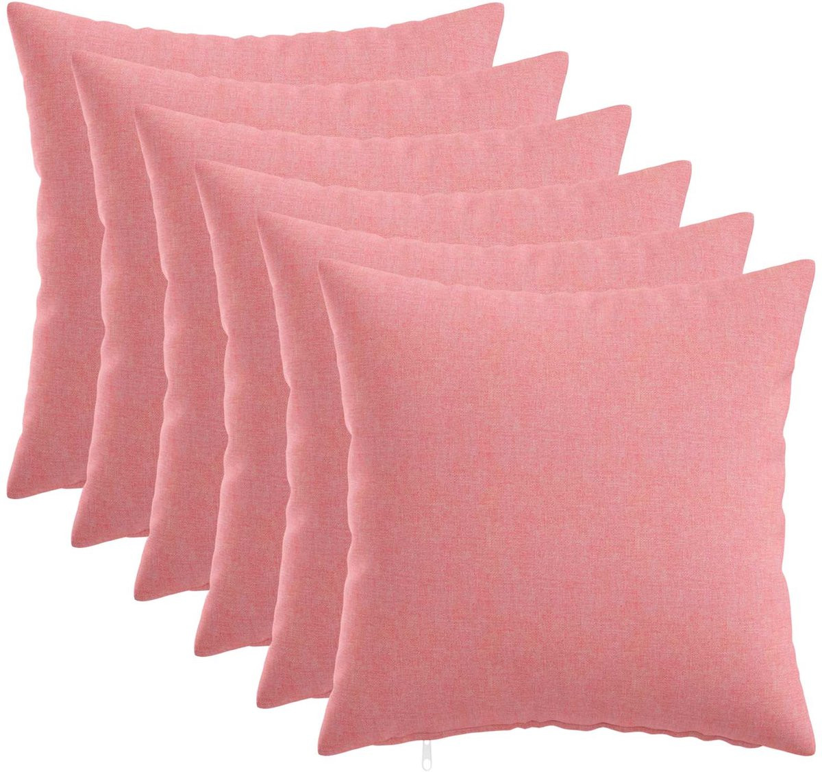 vidaXL Kussen HEERLEN Set van 6 Roze Stof