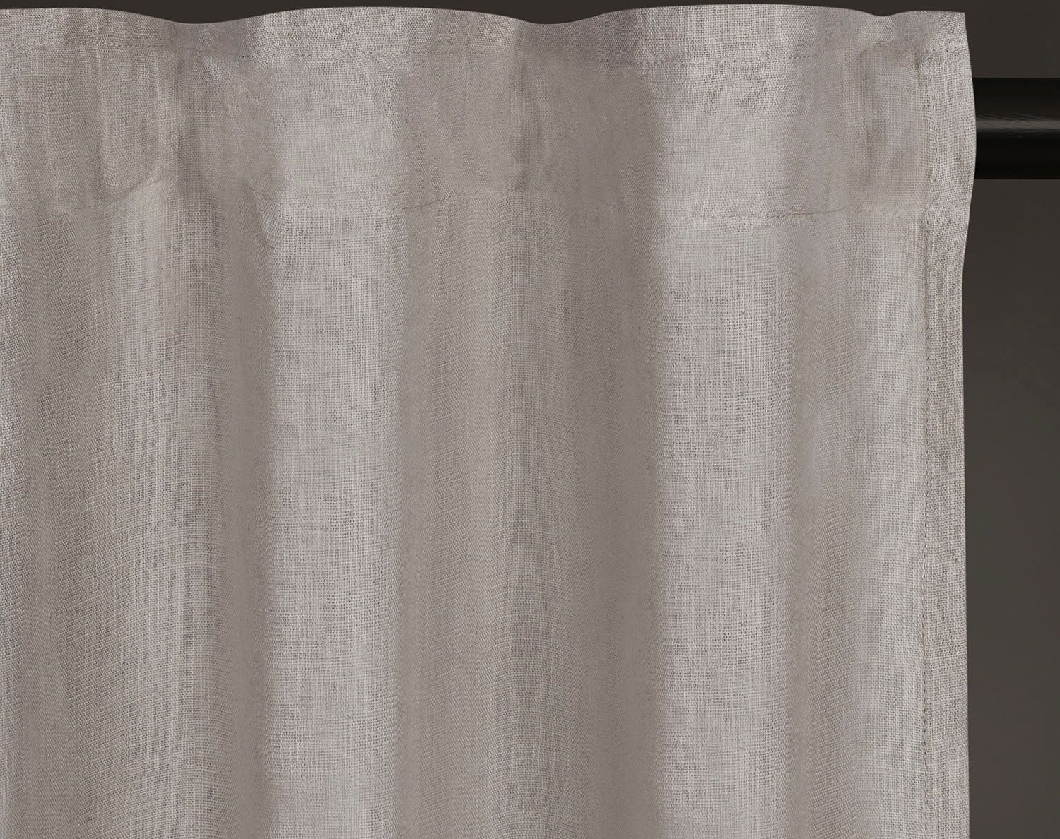 Vorhang GERSTER "Abra" Gr. 1, grau (taupe), B:140cm H:270cm, Baumwolle, Leinen, Gardinen, Vorhang, Fertiggardine "Abra" taupe 270cm, verdeckte Schlaufen, 140cm