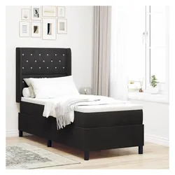 vidaXL, Boxspringbett, Boxspringbett Mit Matratze Samt Schwarz (80 x 200 cm)