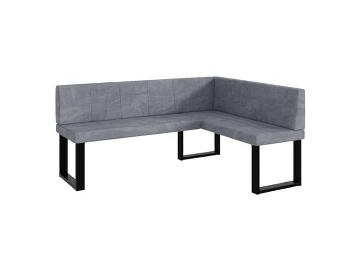 MEBLINI Eckbank für Esszimmer - Küchenbank - Essecke - Sitzecke Küche - Peter - U-Beine 128x168x87cm Rechts - Grau Samt
