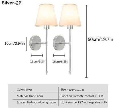 Uplift Picks Nordic RGB Rechargeable Wall Sconce silver rgb