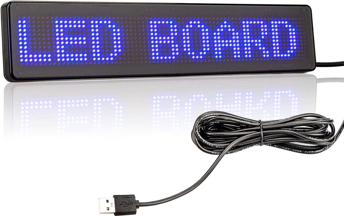 Programmeerbaar LED Displaybord met Bluetooth en RGB-verlichting in blauw