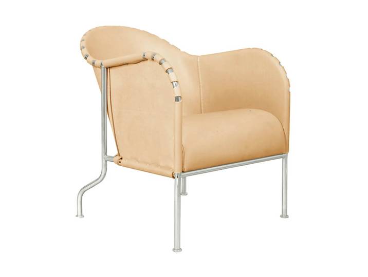 Källemo Fauteuil Bruno Naturel-chrome mat