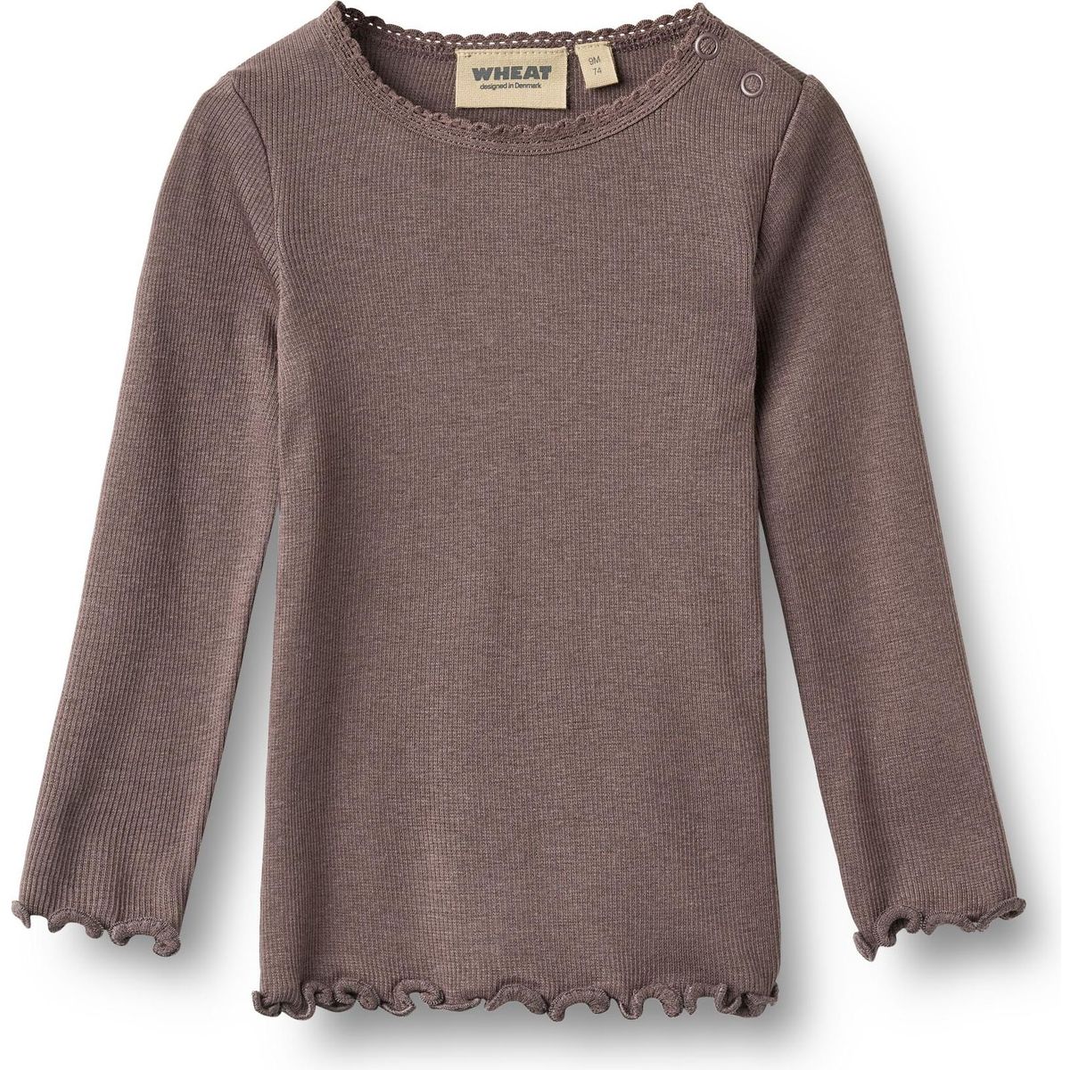 Wheat Rib T-shirt Long Sleeve Reese plum truffle (9623) 62 4151-007-9623-62/3m