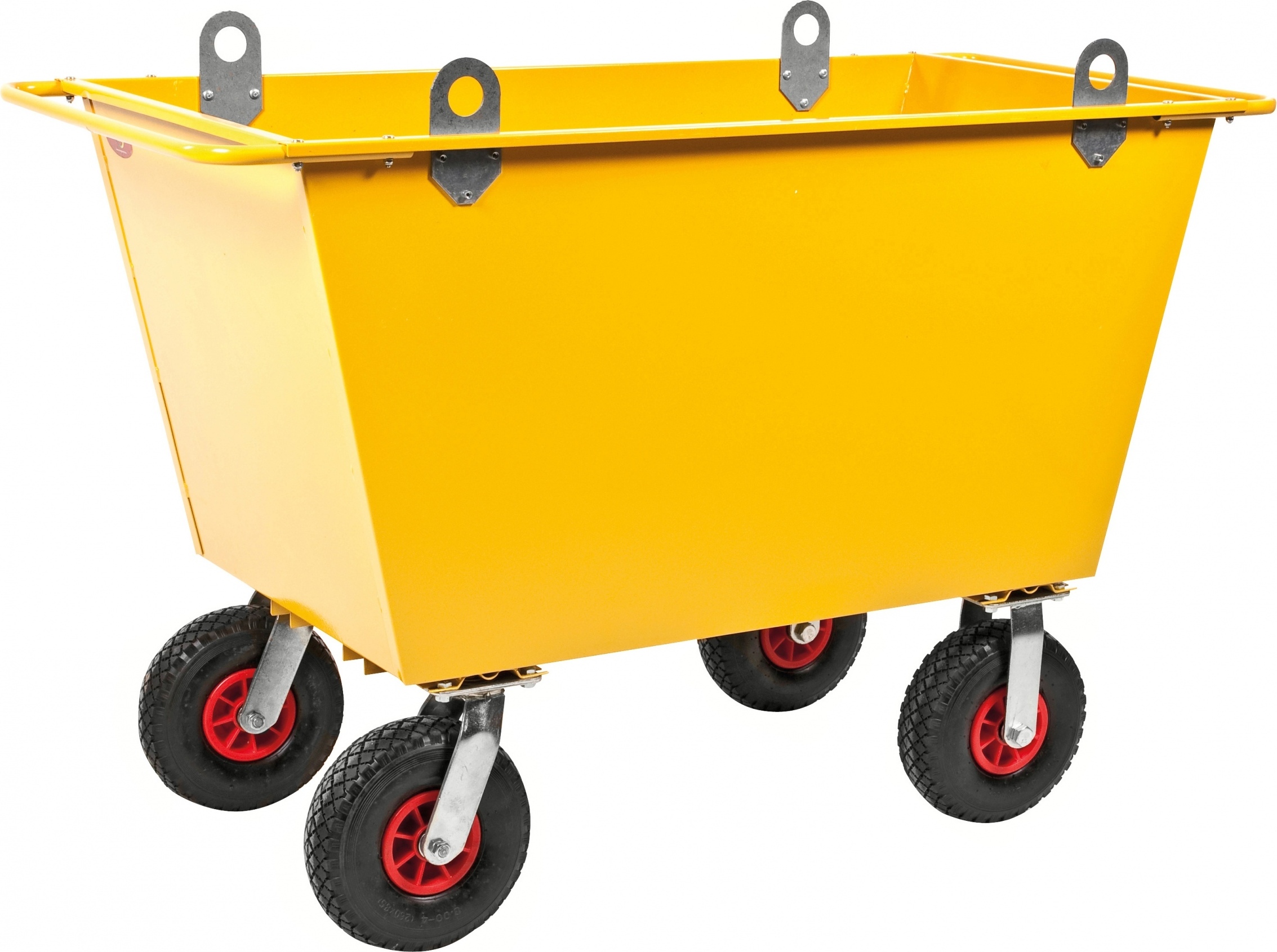 Kongamek Abfallwagen mit Hebeösen 1220x580x850mm Luftbereifung und 200l Volumen