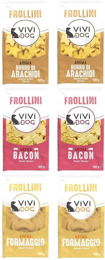 Set Prova Multigusto 6x500G ViVi Dog Biscotti Frollini MIX MULTIGUSTO