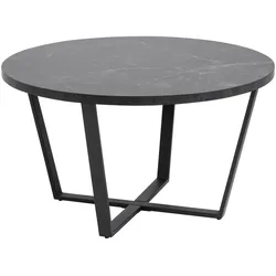 Actona »Amble« Couchtisch rund Marmordekor Izmir schwarz Ø 77x44 cm / Marmordekor Izmir schwarz