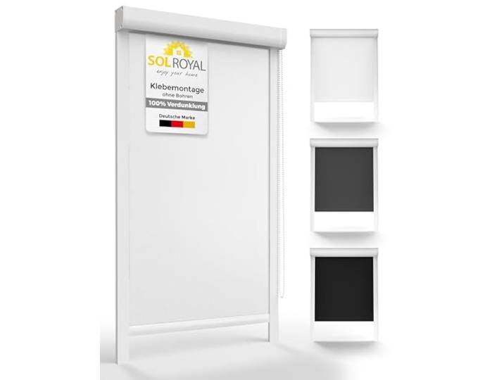 Sol Royal Kassettenrollo mit Führungsschiene Blackout Thermorollo Bohren
