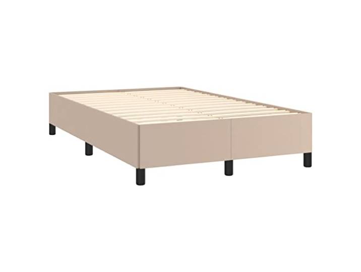 KTHLBRH Bettgestell Cappuccino 120 x 190 cm Kunstleder Robuste Beine, Latten inklusive, leicht zu reinigen, stabiler Rahmen