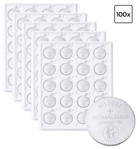 VOLTCRAFT Knopfzellen-Akku ML2032 Lithium 65 mAh 3V 100St.