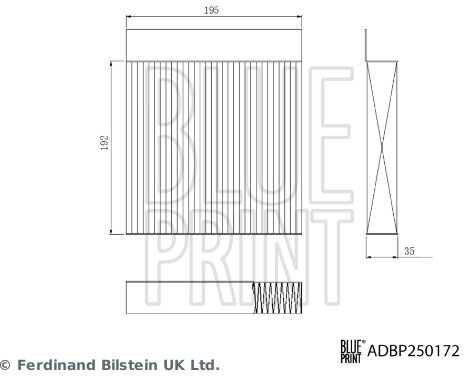 Blue Print Filter, Innenraumluft Adbp250172 Für Mg