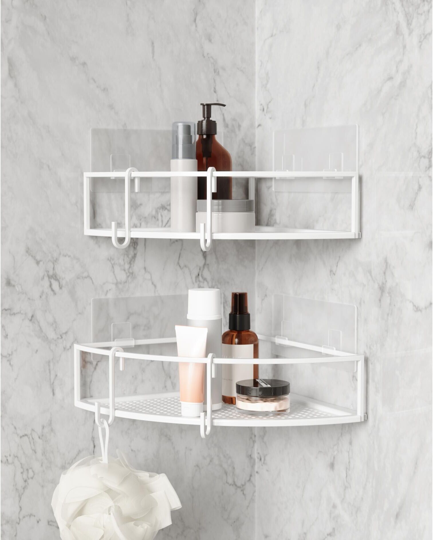Eckregal UMBRA "Cubiko, 2er Set, Weiss", weiss (weiß), B:23cm H:6cm, Metall, Regale, Eckregal weiß B/H/T: 23cm x 6cm