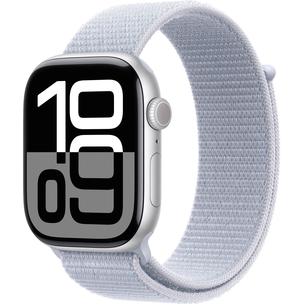 Apple Smartwatch Watch S10 2024 Aluminium Cellular 46mm Silber (Sport Loop blaue Wolke)