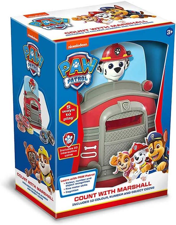 Paw Patrol Count With Marshall: Includes 10 Colour, Number And Object Coins - Ages 3+ - Educational Toy TRENDS UK LTD