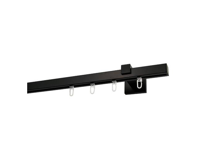 Vorhangstangenset, Schwarz, Metall, 410 cm, Heimtextilien, Vorhänge, Vorhangstangen, Vorhangstangenset