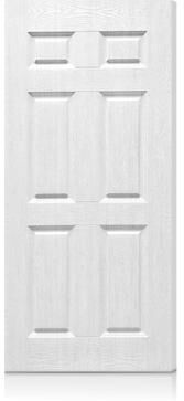 Klair Living White Texture 6 Panel Hollow Core Composite Interior Door Slab
