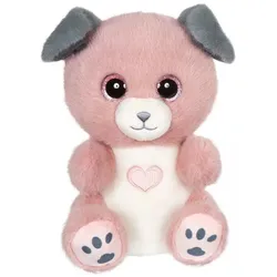 Gipsy Plüschhund – TOYS – CANDY – puderrosa und grau – 23 cm – Herz auf dem Bauch (23 cm)