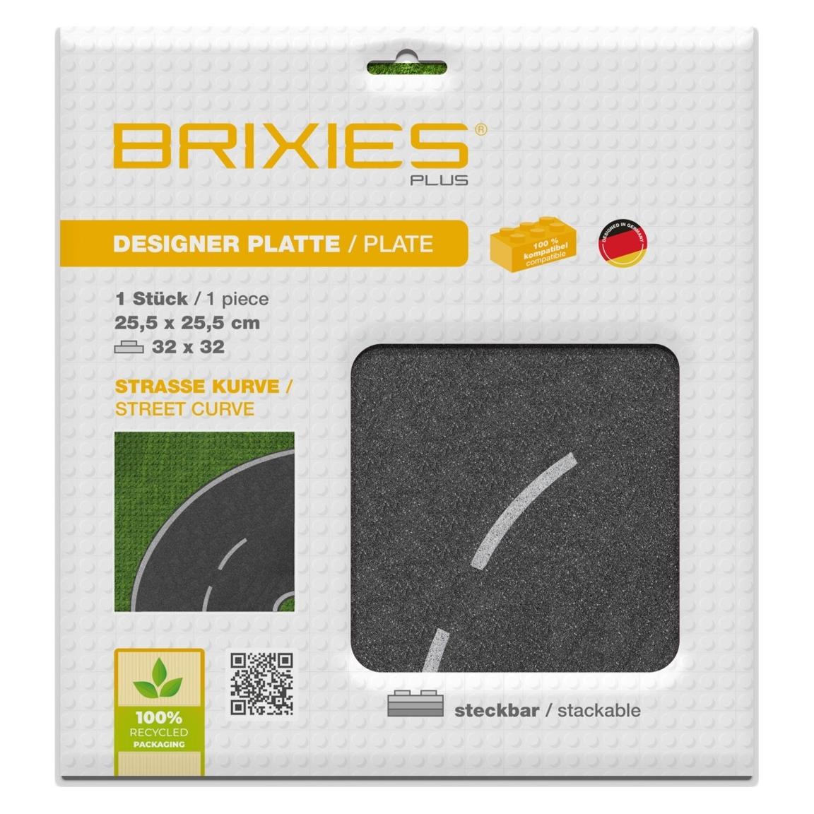 Brixies Bauplatte 32x32 Strasse Kurve (225.006)