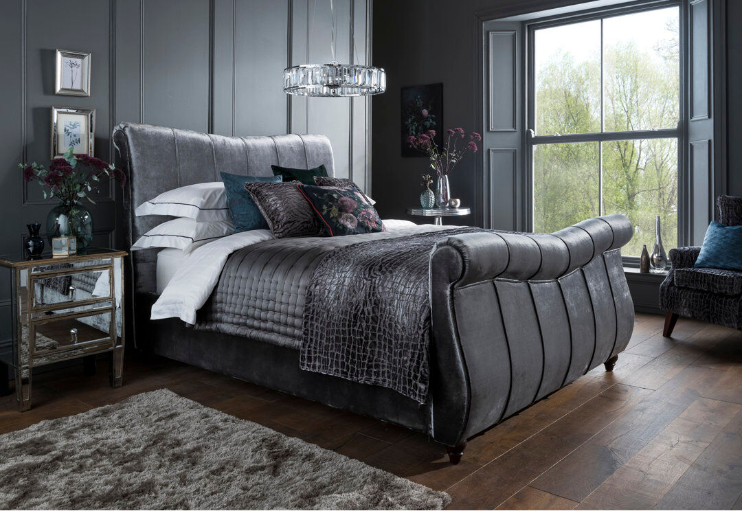 Rosdorf Park Kota Upholstered Storage Bed Gray Double (4'6)