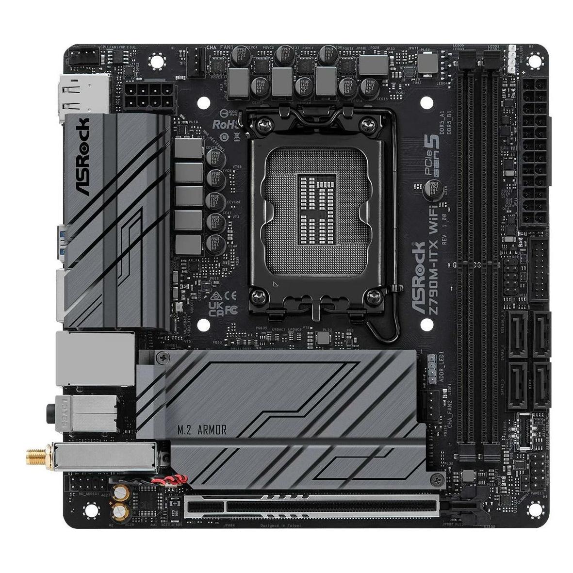 AsRock Z790M-ITX WiFi (LGA 1700, Intel Z790, Mini-ITX) (90-MXBKE0-A0UAYZ)