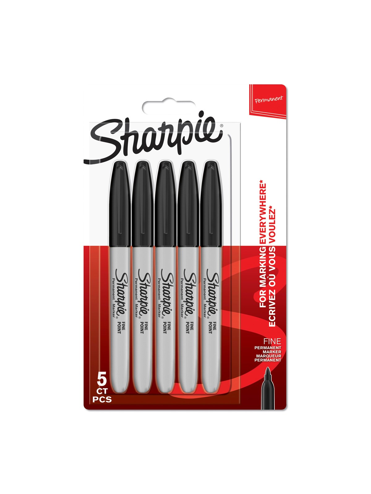 Sharpie Permanent Marker | Marker Stifte mit feiner Spitze | schwarz | 5 Stück