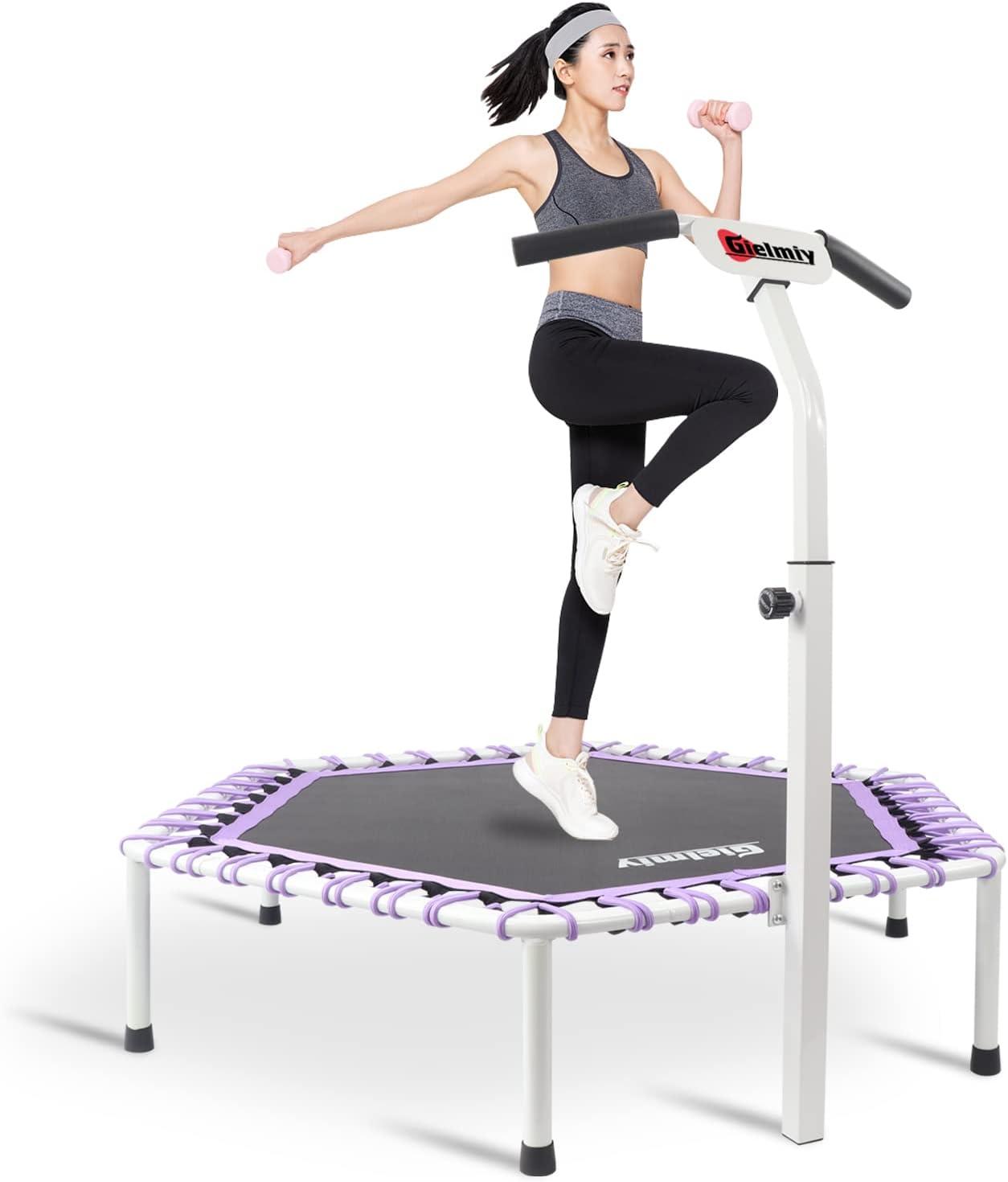 Geräuscharmes Fitness-Trampolin, 122 cm, Mini-Trampolin, Bungee-Trampolin, Rebounder, Sprunggerät, Cardio-Trainer, Trainingsgerät für Erwachsene, maximale Belastung: 150 kg