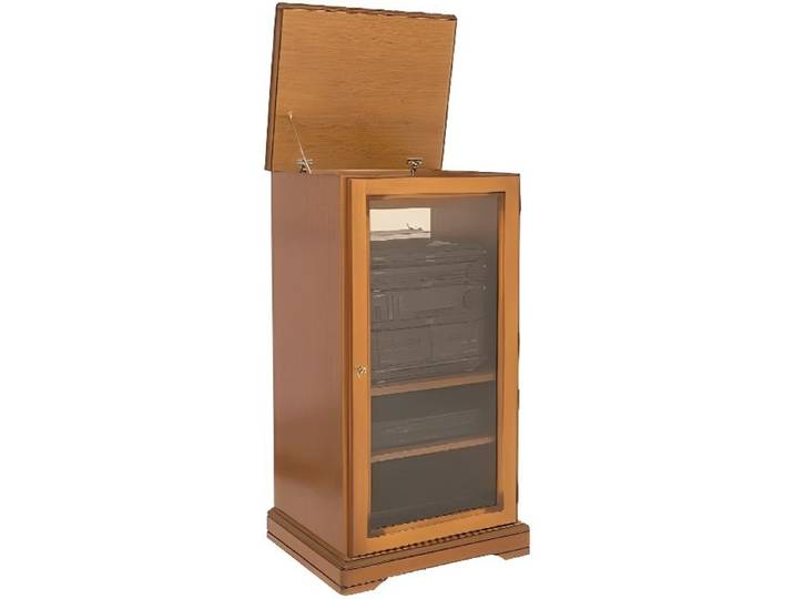 Rack hifi - Alsace - Merisier - 1 porte vitrée - Style Louis-Philippe