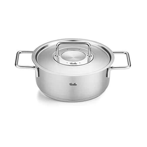Fissler Pure Collection roestvrijstalen braadpan met metalen deksel, 20 cm, 2,4 l