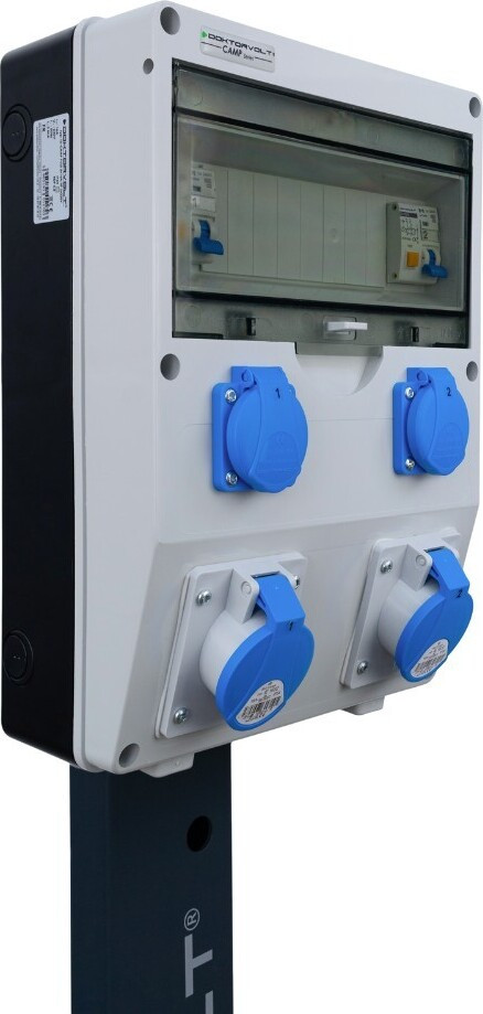 Doktorvolt Campingverdeelunit TD-CAMP FI/LS met standaard, 2x16A/3P en 2x230V