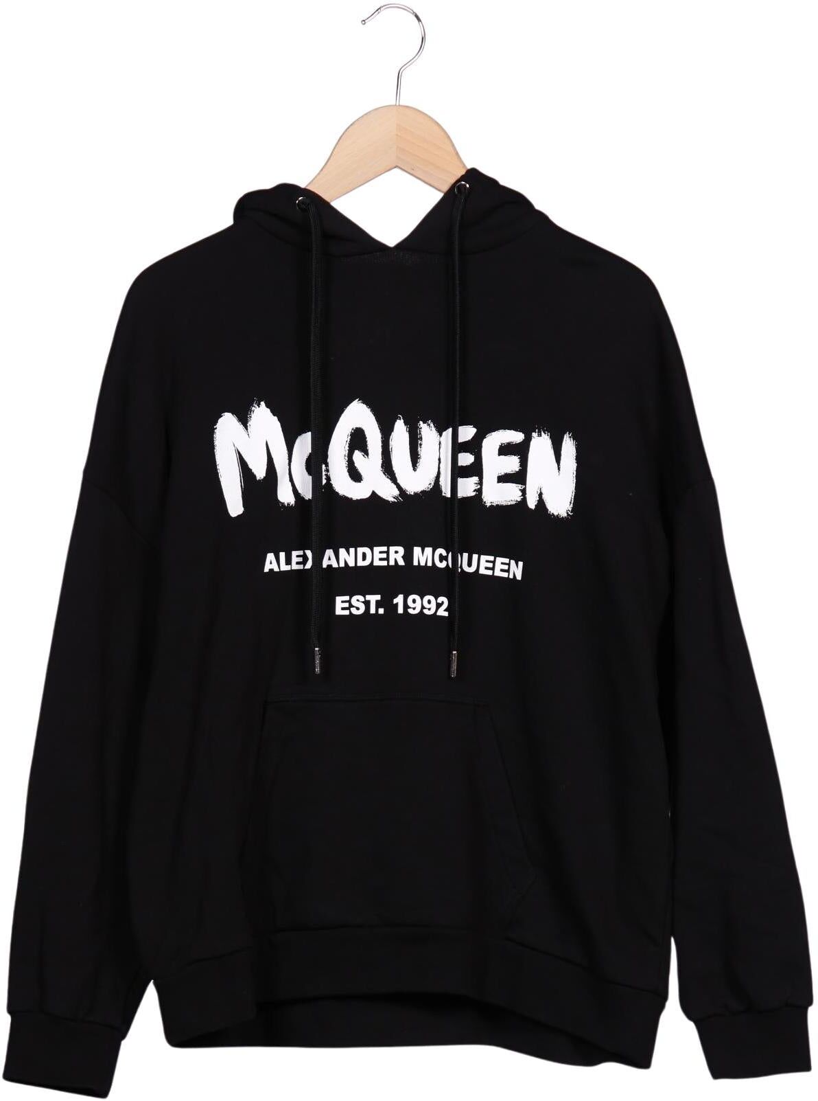 Alexander McQueen Damen Kapuzenpullover, Schwarz, Gr. EU 36 (IT 42), Baumwolle / Elasthan - Second Hand