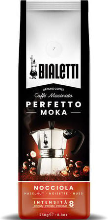 Bialetti - Perfetto Moka Haselnuss Aromatisiert, Gemahlener Kaffee 250 G - MaxiCoffee
