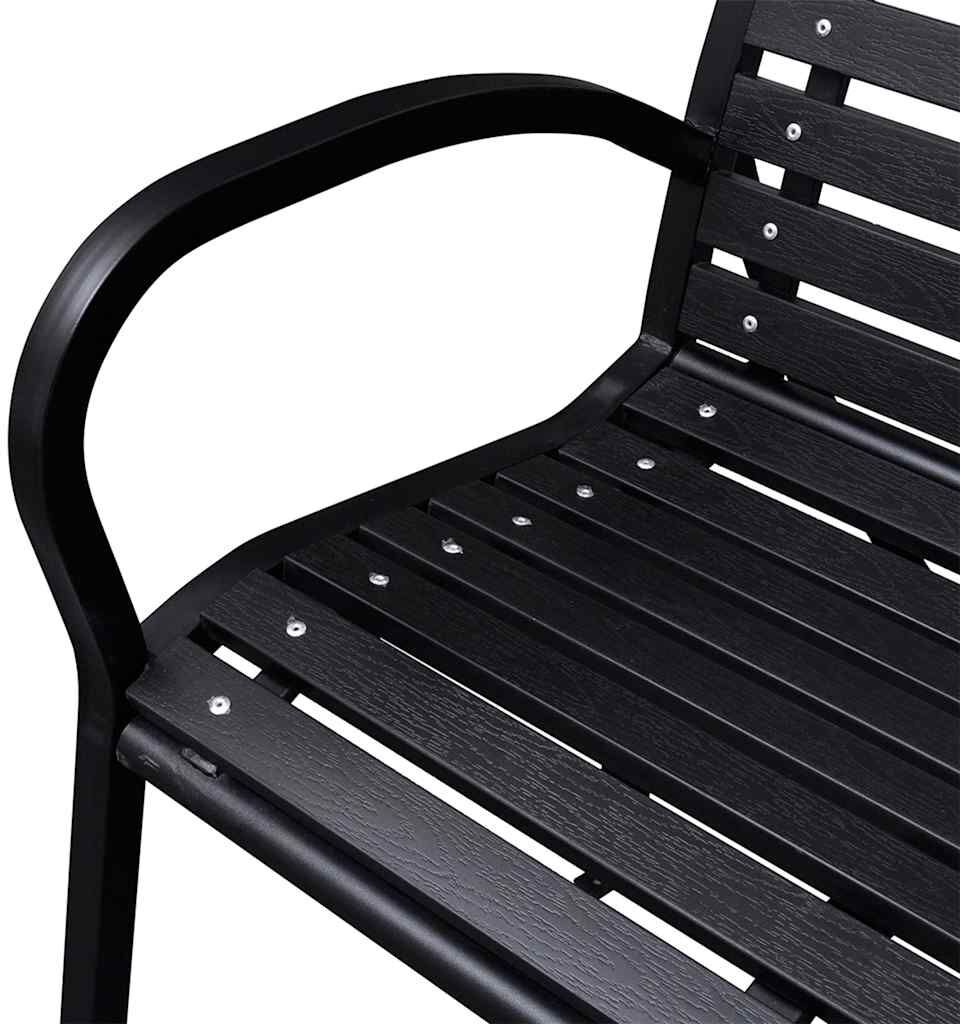 vidaXL Banc de jardin Noir 116 cm Acier et WPC
