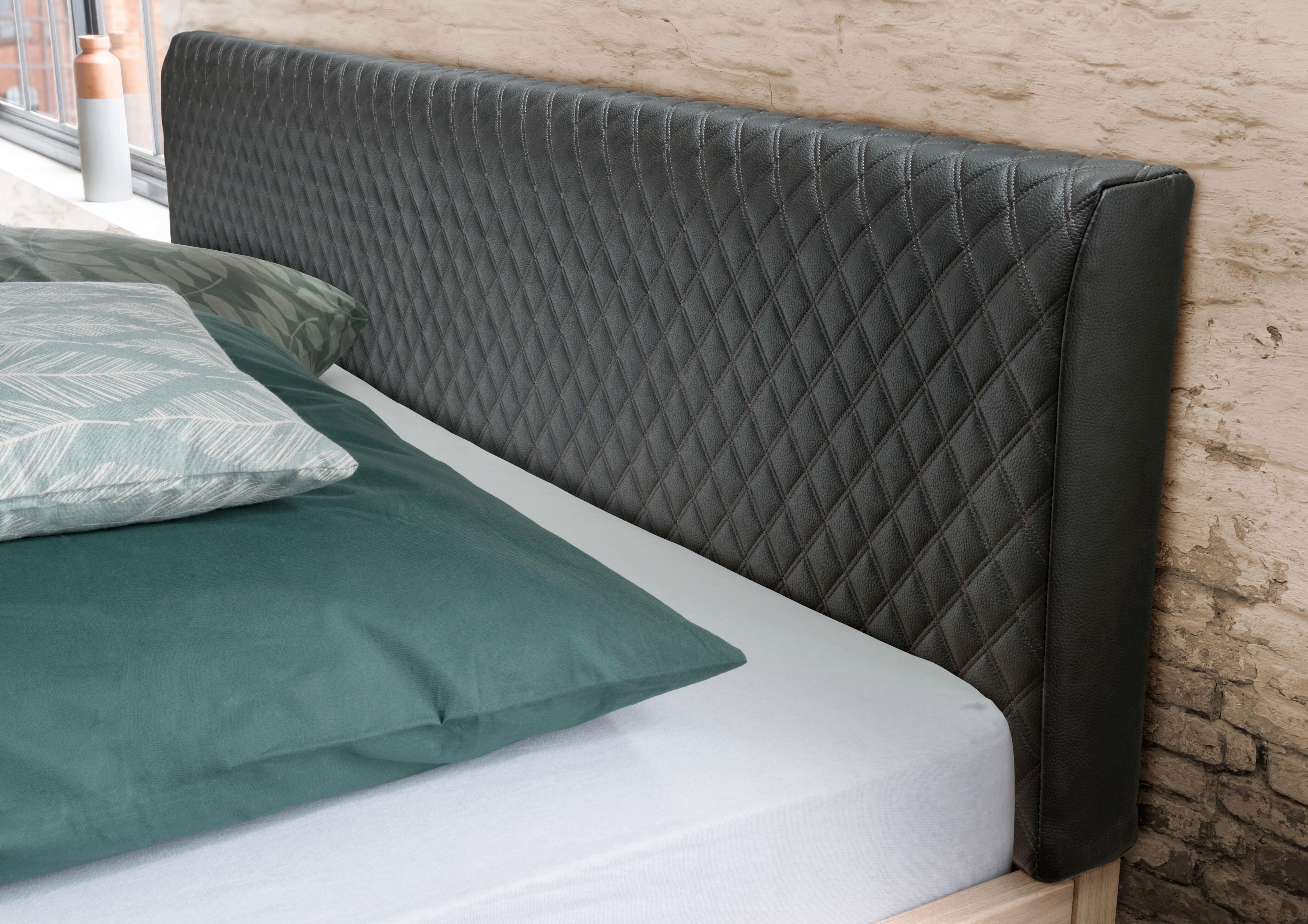 Bett WIEMANN "Brüssel", beige (steineiche nachbildung, schiefer nachbildung), B:169cm L:208cm, Betten, Bett steineiche nachbildung, schiefer nachbildung Liegefläche Länge B: 200cm x 160cm